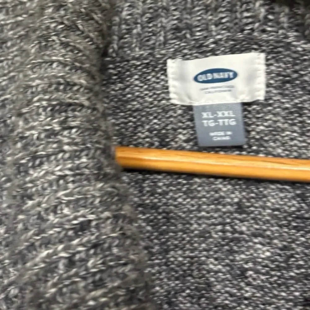 Old Navy Black/Gray Marled Knit Cowl Neck Poncho Style Sweater Size‎ Xl/2X